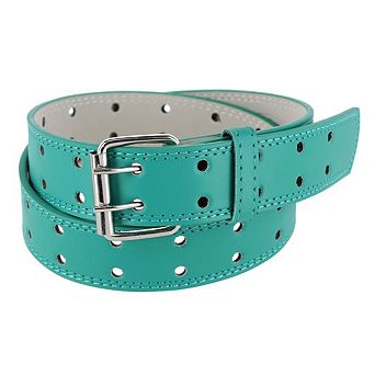 CTM Girl's Perforated Casual Belt with Roller Buckle