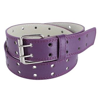 CTM Girl's Perforated Casual Belt with Roller Buckle