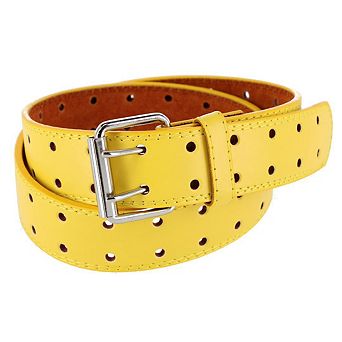 CTM Girl's Perforated Casual Belt with Roller Buckle