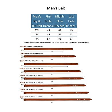 CTM Men's Big & Tall 1.5 Inch Wide Basic Leather Belt