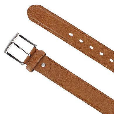 CTM Men's Big & Tall 1.5 Inch Wide Basic Leather Belt