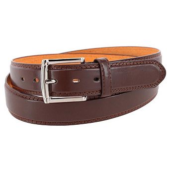 CTM Men's Big & Tall 1.5 Inch Wide Basic Leather Belt