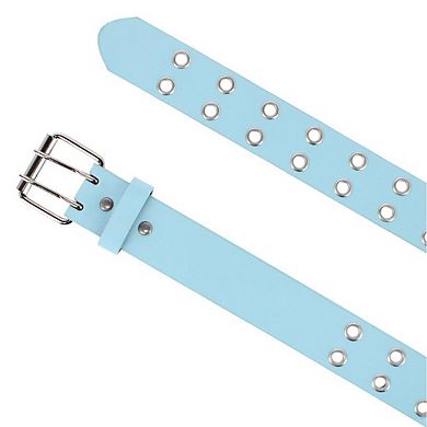 CTM Girl's Double Grommet Casual Belt with Roller Buckle