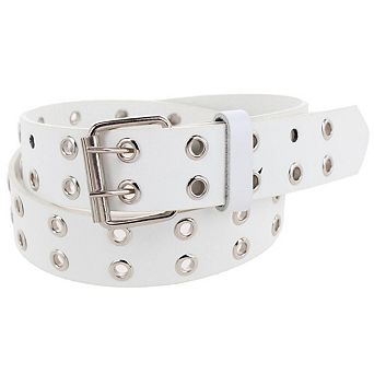 CTM Girl's Double Grommet Casual Belt with Roller Buckle