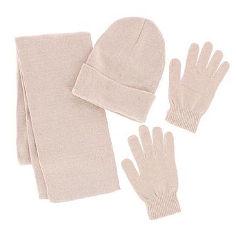 CTM Adult One Size Winter Beanie Hat Gloves and Scarf Set by Wootie