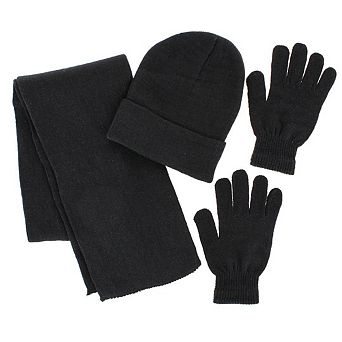 CTM Adult One Size Winter Beanie Hat Gloves and Scarf Set by Wootie