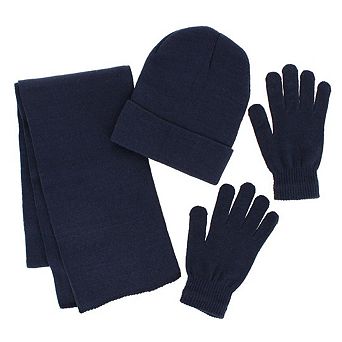 CTM Adult One Size Winter Beanie Hat Gloves and Scarf Set by Wootie