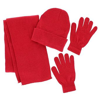 CTM Adult One Size Winter Beanie Hat Gloves and Scarf Set by Wootie