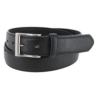 CTM Men's 1.25 Inch Wide Leather Belt with Edge Detail