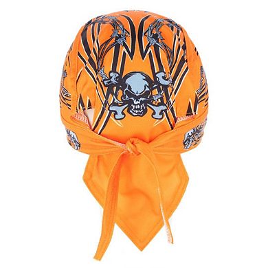 CTM Men's Orange Biker Skull Cap by Wootie