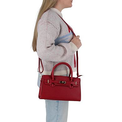 CTM Women's Pebble Grain Handbag Purse with Removable Crossbody Strap