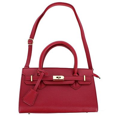 CTM Women's Pebble Grain Handbag Purse with Removable Crossbody Strap