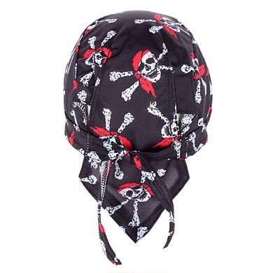 CTM Men's Skull and Crossbones Biker Cap by Wootie