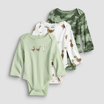 Baby Boy Jumping Beans® 3-Pack Long Sleeve Lapped Shoulder Bodysuits