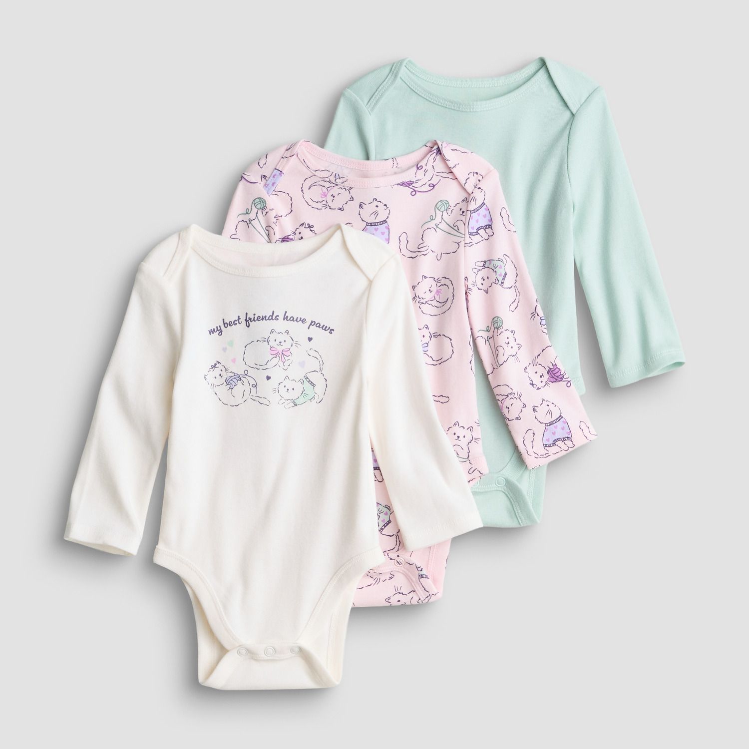 Боди Baby Shoulder для детей, 3 шт. — Girl Jumping Beans, цвет: Слоновая кость — фото 1
