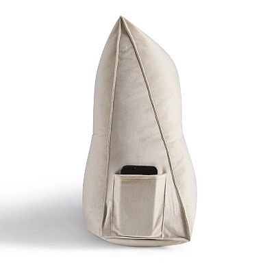 Sweet Home Bed Wedge Pillow with Side Pockets for Headboard