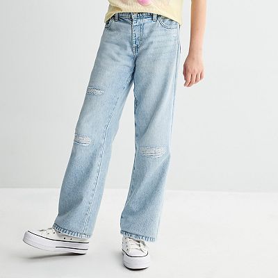 Girls 6-20 SO® Mid Rise Pull On Baggy Jeans in Regular & Plus Size