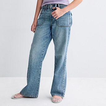 Girls 6-20 SO® Mid Rise Porkchop Pocket Baggy Jeans in Regular & Plus Size