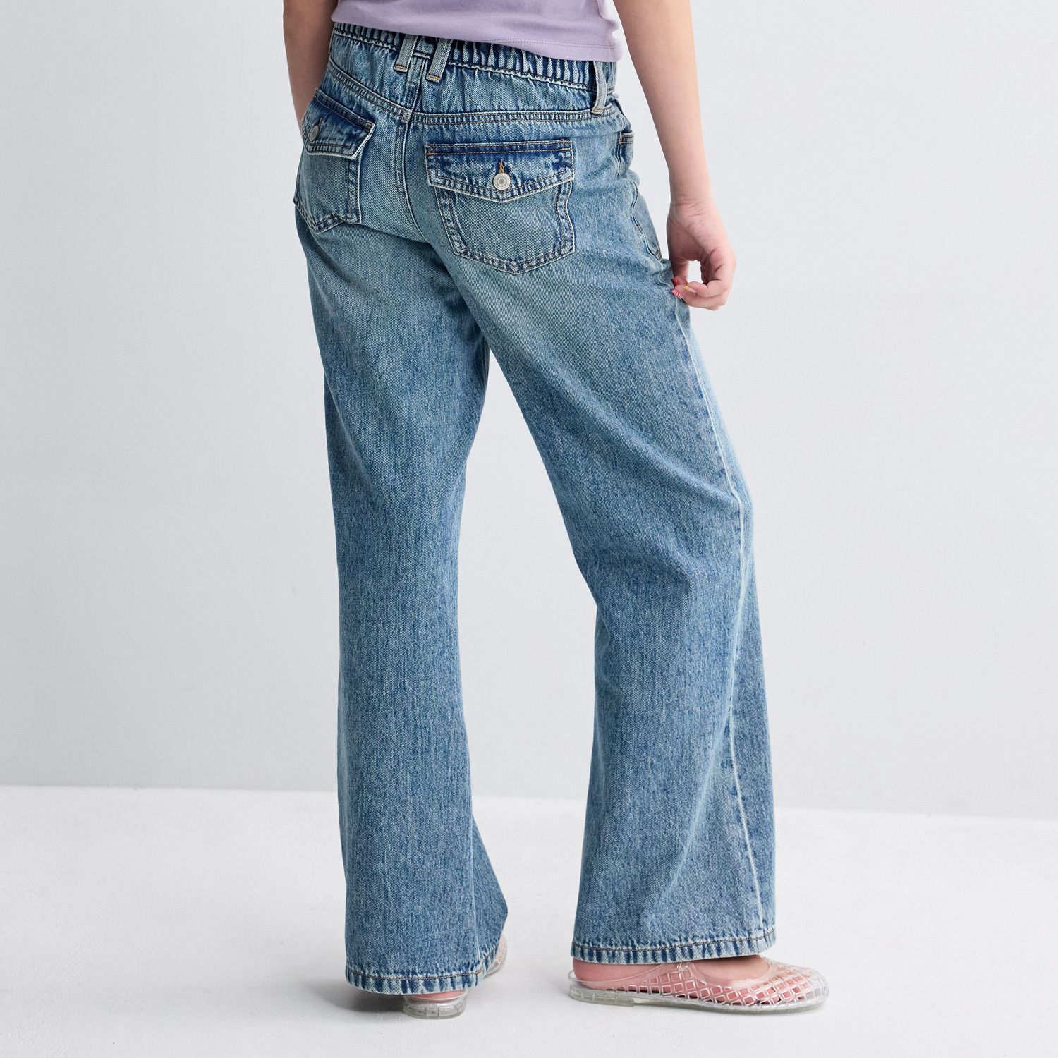 Джинсы SO® Mid Rise Porkchop Pocket Baggy Jeans для девочек — фото 2
