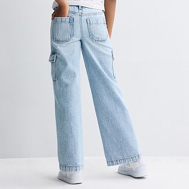 Girls 7-20 SO® Mid Rise Wide Leg Cargo Jeans in Regular & Plus Size