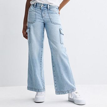 Girls 7-20 SO® Mid Rise Wide Leg Cargo Jeans in Regular & Plus Size