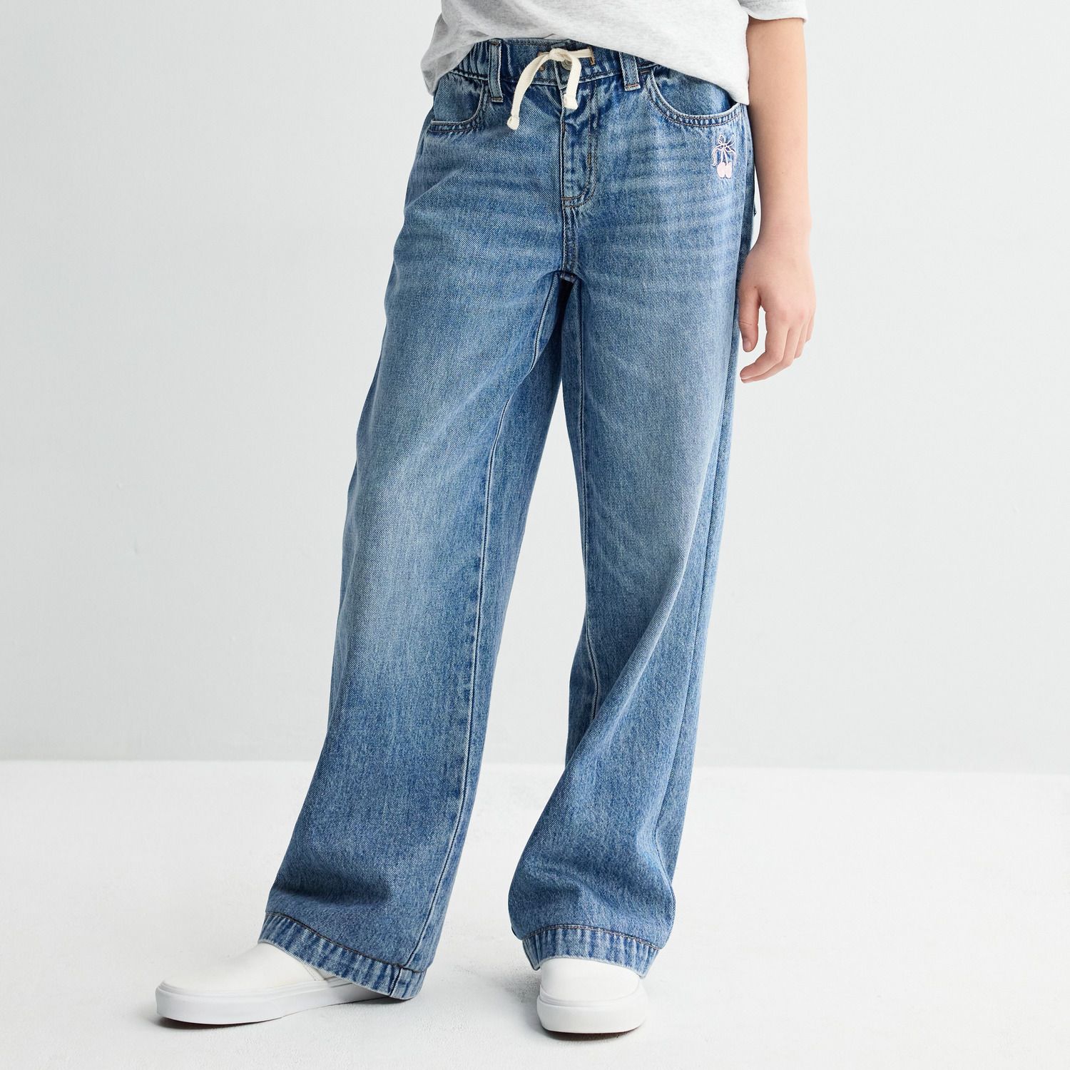 Джинсы SO® Mid Rise Pull On Wide Leg Jeans для девочек