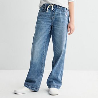 Girls 6-20 SO® Mid Rise Pull On Wide Leg Jeans in Regular & Plus Size