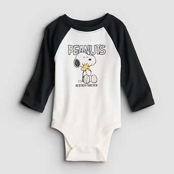 Baby Jumping Beans® Peanuts Snoopy & Woodstock Long Raglan Sleeve Bodysuit