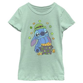 Girls' Disney Stitch Graphic Short Sleeve Crew Tee