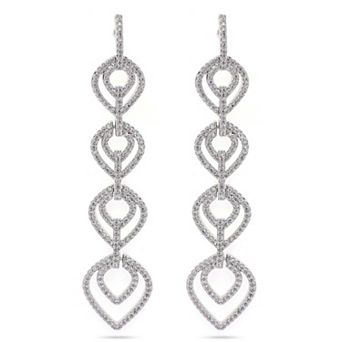 AGP PARIS Silver Colored Teardrop Dangle Earrings