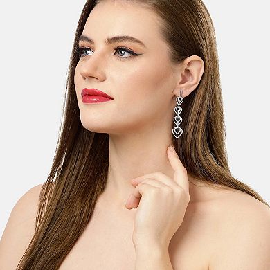 AGP PARIS Silver Colored Teardrop Dangle Earrings