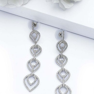 AGP PARIS Silver Colored Teardrop Dangle Earrings