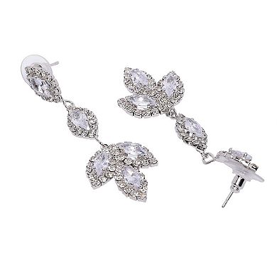 AGP PARIS Sparkling Leafy Drop Earrings