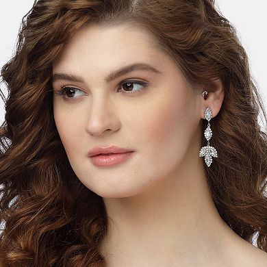 AGP PARIS Sparkling Leafy Drop Earrings
