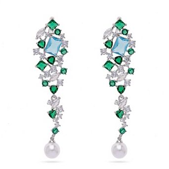 AGP PARIS Silver-Colored Contemporary Drop Earrings