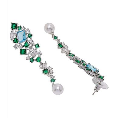 AGP PARIS Silver-Colored Contemporary Drop Earrings