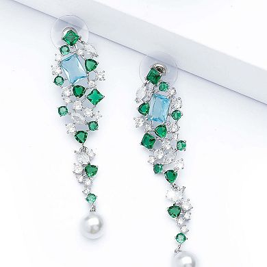 AGP PARIS Silver-Colored Contemporary Drop Earrings