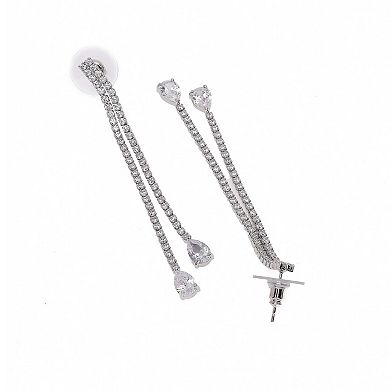 AGP PARIS Silver Double Long Earrings