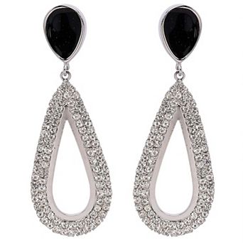 AGP PARIS Statement Drop Earrings with Black Accents