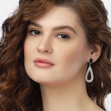 AGP PARIS Statement Drop Earrings with Black Accents