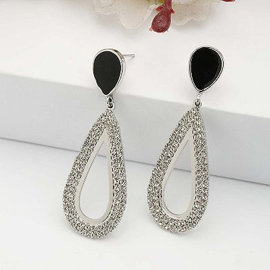 AGP PARIS Statement Drop Earrings with Black Accents