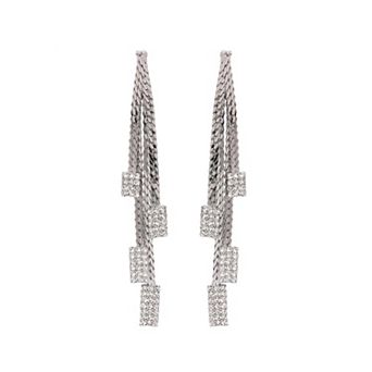 Square Stone Chain Earrings