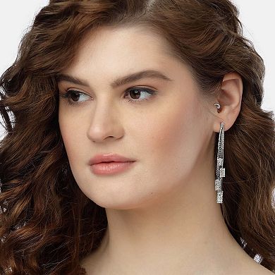 Square Stone Chain Earrings