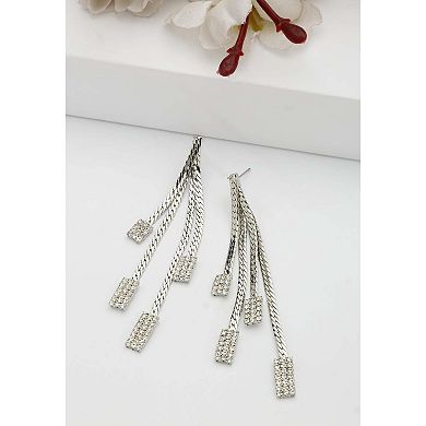 Square Stone Chain Earrings