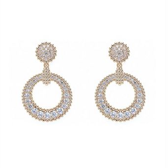 AGP PARIS Gold-Colored Circular Drop Earrings
