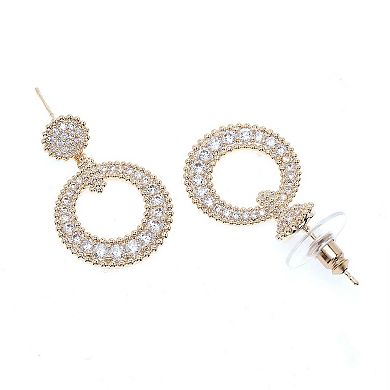 AGP PARIS Gold-Colored Circular Drop Earrings