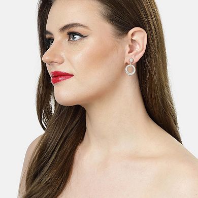 AGP PARIS Gold-Colored Circular Drop Earrings