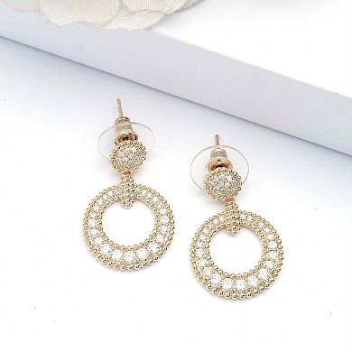 AGP PARIS Gold-Colored Circular Drop Earrings