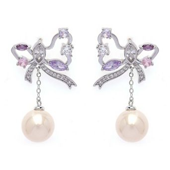 AGP PARIS Silver colored Butterfly Drop Earrings