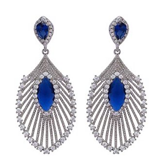 AGP PARIS Diva Peacock Feather Drop Earring